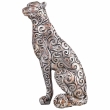 Decorative panther figurine in sitting position for living room office and shelf decor