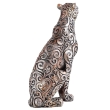 Antique style panther statue for tabletop home office and display decoration