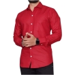 FABRIZER Men's Solid Red Casual Shirt