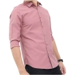 FABRIZER Men's Solid Pink Casual Shirt