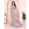 Elegant linen cotton saree with floral print design GG-102