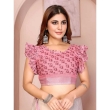 linen cotton saree with blooming floral print lightweight and stylish