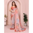 tajoo elegant linen cotton saree with subtle leaf motifs stylish ethnic wear