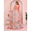 elegant printed linen cotton saree modern ethnic style