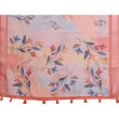 linen cotton saree with subtle leaf print lightweight and stylish