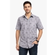 BDS grey geometric print casual shirt for men stylish design
