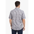 Men grey printed shirt with geometric pattern casual wear