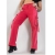 BDS Pink Cargo Jeans With Utility Pockets And Strap Details For Women