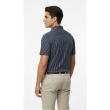 Men's navy blue striped shirt back view
