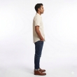 Men's cream short sleeve shirt side profile