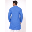 Blue solid kurta for men