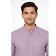 Lavender solid kurta neckline