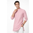 Light pink solid kurta collar