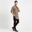 Beige A-line kurta for men