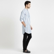 Blue A-line kurta for men