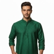 Men's green self design kurta