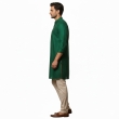 Green woven kurta for men