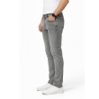 Side profile view of men's grey regular fit jeans