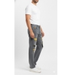 Side profile of men's grey regular fit jeans