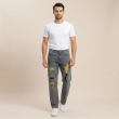 Stylish men's grey regular fit jeans with casual outfit