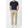 Full length view of beige straight fit trousers for men