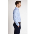 Side profile of men's blue solid formal shirt