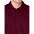 Maroon cotton casual shirt fabric texture and stitching detail