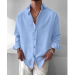 Close-up of light blue textured casual shirt for men