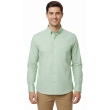 Front view of men&rsquo;s light green printed shirt