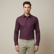 maroon solid formal shirt front view