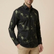 Black floral pattern formal shirt