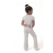 Comfort fit girls striped t shirt with stylish flare pants