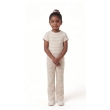 Girls striped ribbed cotton t shirt with matching flare pants set