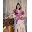 Elegant cream and wine Munga cotton saree for festive and ethnic wear