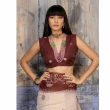 Designer cream and brown Munga cotton saree suitable for festive celebrations