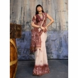 Ethnic cream saree featuring rich brown woven border for traditional occasions