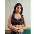 Black Ajrakh saree with blouse piece