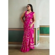 Elegant pink modal satin saree