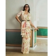 Women's modal satin saree with blouse piece