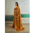 Mustard yellow modal satin saree