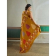 Back view of Ajrakh printed saree