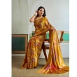 Mustard yellow designer saree