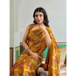 Mustard yellow saree with blouse piece