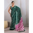 Green Ajrakh Printed Saree