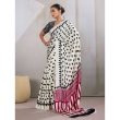 Off White Ajrakh Printed Saree