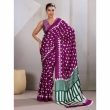 Magenta Ajrakh saree