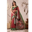 Red printed saree