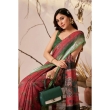 Red saree drape