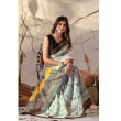 Cream Saree Model Pose