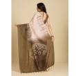Beige Brown Saree Back View